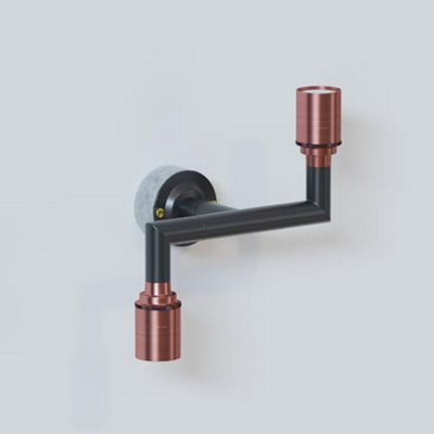 Industrial Wall Lights 20mm Conduit Pipe Modern Dual Bulb E27 Lamp Holder Fitting Wall Scone Fixture from B&Q