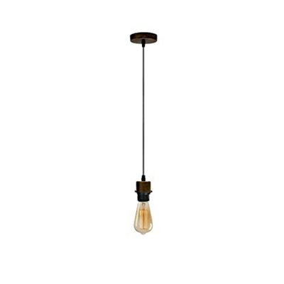 Ledsone Vintage Industrial Metal Pendant Lamp Brushed Copper Bulb Holder With 95Cm Adjustable Pvc Cable from B&Q
