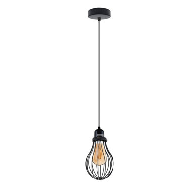 Ledsone Pendant Light Fitting With Shade Cage  E27 Metal Wire Light Pendant Hanging Lights For Kitchen from B&Q