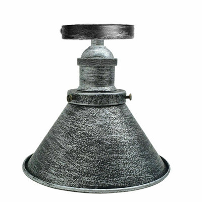 Elegant E27 Vintage-Style Flush Mount Lighting For Multiple RoomsBrushed Brass Finish With 18Cm Conical Shade.