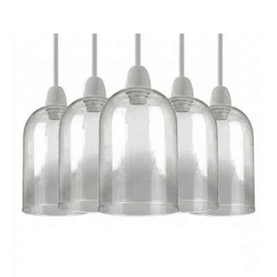 5 Pack Glass Lamp Shades 23Cm Height 14.5Cm Diameter Clear E27 Replacement For Ceiling And Table Lamps Vintage Modern Style from B&Q
