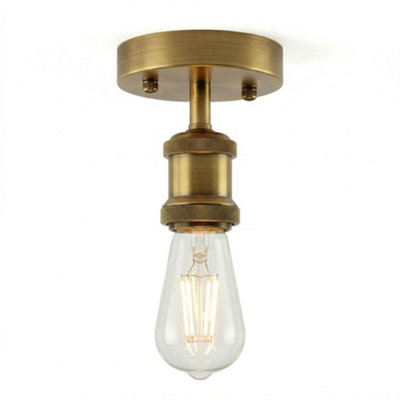 Single Head Fully Earth Ceiling Light Retro Flush Mount E27 Lamp Holder Sconce Chandeliers Pendent Set For Living Room from B&Q