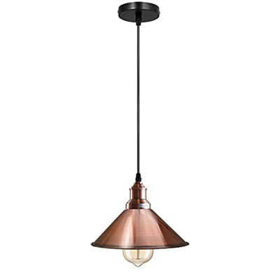  - Vintage Metal Industrial Pendant Lamp With E27 Holder And 10Cm Ceiling Plate