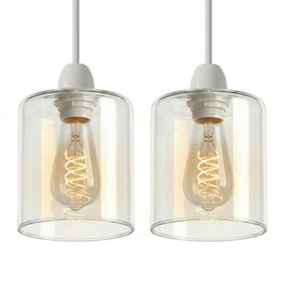 2Pack Clear Glass Lamp Shade 9X15CmModern Ceiling Light Replacement For KitchenLiving Room Decor from B&Q
