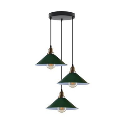  - Adjustable Industrial Green Metal Ceiling Light E27 Bulb Fixture With Flexible Arms And 22Cm Shade Durable For Kitchen