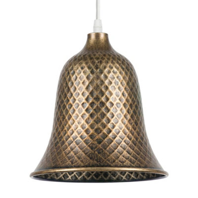  - Bell Shape Antique Bronze Fine Dotted Metal 26Cm Lampshade