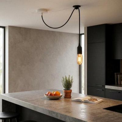  - Black Spider Pendant Light Fitting E27 With 2M Adjustable Cable Vintage Hanging Ceiling Lamp For Kitchen