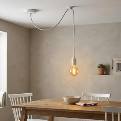 - Modern White Ceiling Rose Spider Pendant Light Fitting E27 With Adjustable Cable Hanging Ceiling Lamp