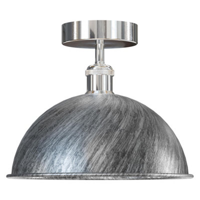 Vintage Flush Mount Ceiling Light With 21Cm Dome Lampshade Durable Metal E27 Flush Light Fitting For Livingroom Kitchen from B&Q