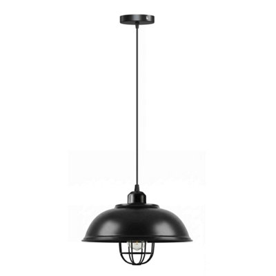 Vintage E27 Ceiling Hanging Light With  Metal Cage Shade And Bulb from B&Q
