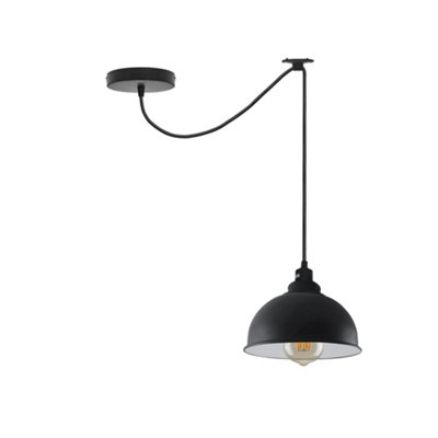 Single Head Spider Pendant Light Industrial Ceiling  Vintage With Adjustable 2M Cables Metal Cone Shade E27 Hanging Lamp from B&Q
