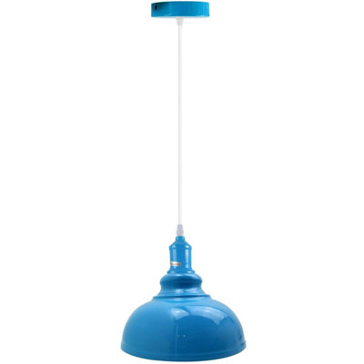  - Modern E27 Ceiling Pendant LightAdjustable CableBlue Metal Shade