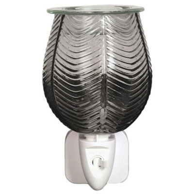  - Aroma Wax Melt Burner Plug InRibbed Grey Lustre