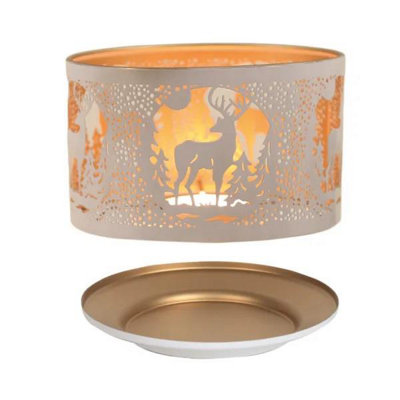 Aroma Candle Shade & Tray Set 15Cm WhiteStag from B&Q