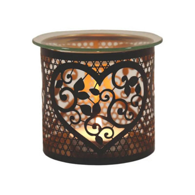 Aroma Multi Functional Tealight Wax Melt Burner 10.5Cm BlackHeart from B&Q