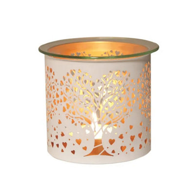 Aroma Wax Melt Burner 10.5Cm WhiteHeart Tree from B&Q