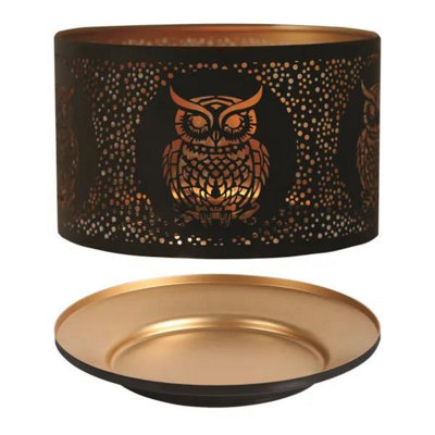 Aroma Candle Shade & Tray Set 15Cm BlackOwl from B&Q