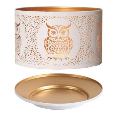 Aroma Candle Shade & Tray Set 15Cm WhiteOwl from B&Q