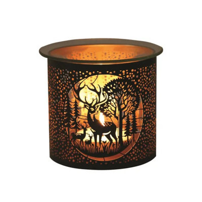 Aroma Multi Functional Tealight Wax Melt Burner 10.5Cm BlackDeer Family from B&Q