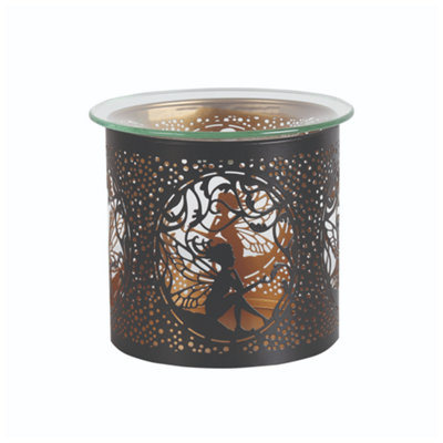 Aroma Metal Silhouette Wax Melt Burner/candle HolderBlack & Gold Fairy Sitting from B&Q