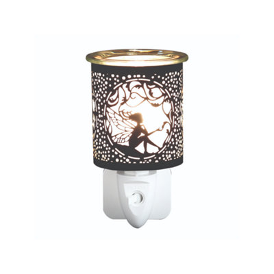 Aroma Electric Wax Melt Burner Plug InBlack & Gold Fairy Sitting from B&Q