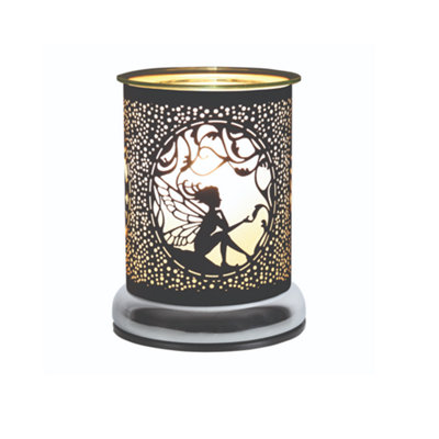 Aroma Electric Wax Melt Burner TouchBlack & Gold Fairy Sitting from B&Q