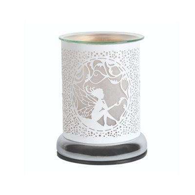 Aroma Electric Wax Melt Burner TouchWhite & Gold Fairy Sitting from B&Q