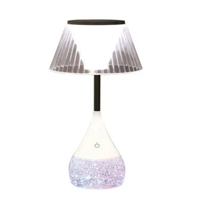 B&Q -  Led Colour Changing Lined Shade Glitter Lamp