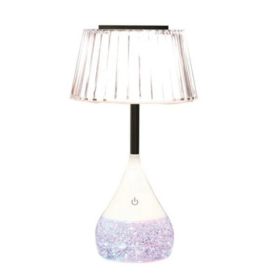 B&Q -  Led Colour Changing Pleated Shade Glitter Lamp