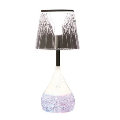 B&Q -  Led Colour Changing Etched Shade Glitter Lamp