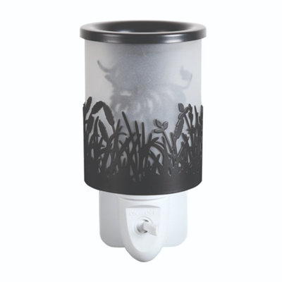 Aroma Plug In Wax Melter Highland Cow DesignBlack from B&Q