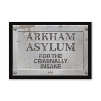 Warner Brothers Official Batman Core Arkham Asylum Entrance Mat 40Cm X 60Cm DimensionDurableIndoor Only