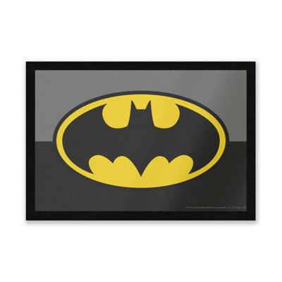 Warner Brothers Official Batman Core Batman Logo Entrance Mat 40Cm X 60Cm DimensionDurableIndoor Only