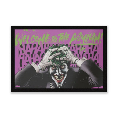 Warner Brothers Official Batman Core Welcome To The Asylum Entrance Mat 40Cm X 60Cm DimensionDurableIndoor Only