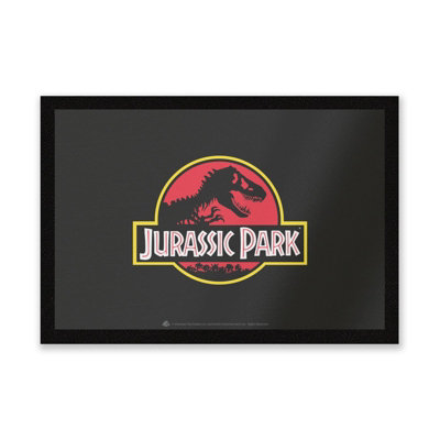 Warner Brothers Official Jurassic Park Evergreen Logo Entrance Mat 40Cm X 60Cm Dimension, Durable, Indoor Only