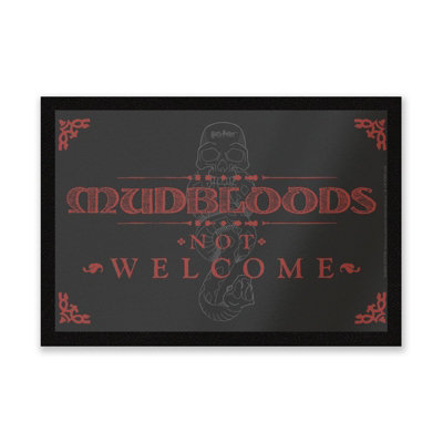 Warner Brothers Official Harry Potter Mudbloods Not Welcome Entrance Mat 40Cm X 60Cm DimensionDurableIndoor Only from B&Q