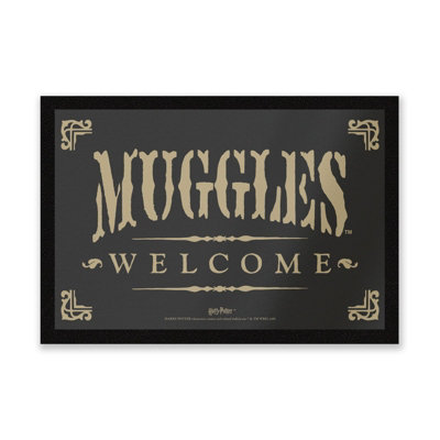 Warner Brothers Official Harry Potter Muggles Welcome Entrance Mat 40Cm X 60Cm DimensionDurableIndoor Only from B&Q