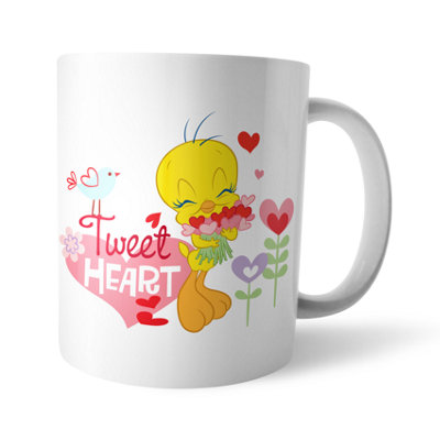 Warner Brothers Official Looney Tunes Tweet Heart Tweety Pie Mug 100% CeramicDishwasher Safe from B&Q