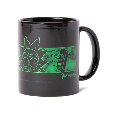 Warner Brothers Official Rick And Morty Portal Heads MugBlack 100% CeramicDishwasher Safe from B&Q