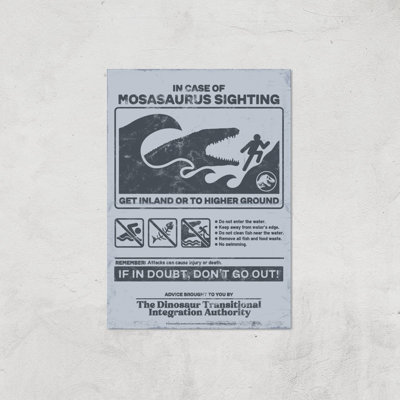 Warner Brothers Official Jurassic World Mosasaurus Sighting Art Print - A3 - Print Only