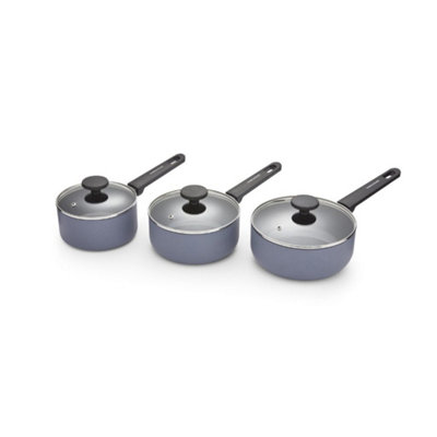 B&Q -  3 Piece Recycled Aluminium Saucepan Set