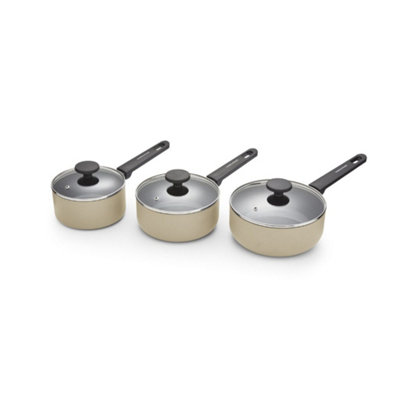 B&Q -  3 Piece Recycled Aluminium Saucepan Set