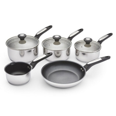 Morphy Richards Unisex Silver 5 Piece Pouring Spout Stainless Steel Pan Set In | : Large - Image 12