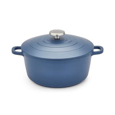 Morphy Richards Blue Casserole Cast Aluminium Dish 24Cm