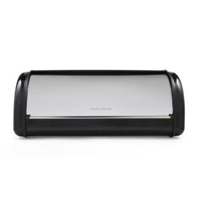 B&Q -  Large Roll Front Bread Bin Black