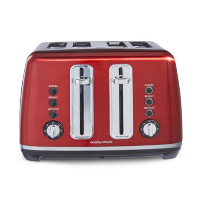Morphy Richards Accents 4 Slice Toaster Metallic Red