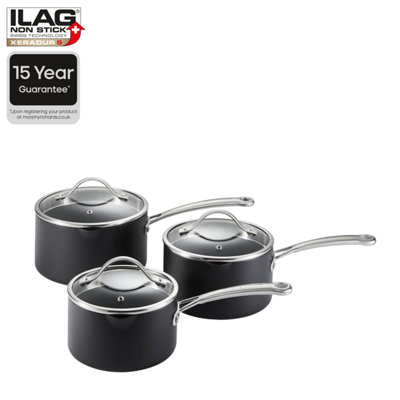 B&Q -  Mastery 3 Piece Aluminium Non-Stick Pan Set Pfas Free - Image 8