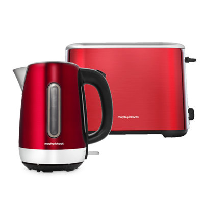 Morphy Richards Equip Kettle & Toaster Set Red