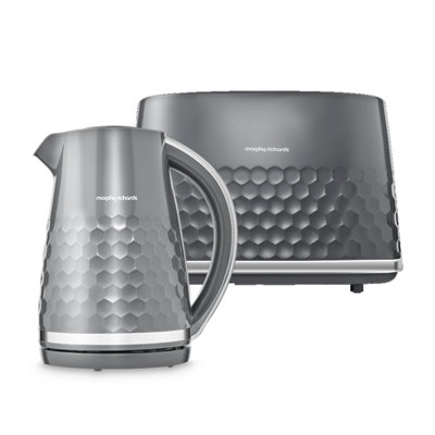 Morphy Richards 1.5L Kettle & 2 Slice Toaster Grey Hive Breakfast set 950057 - Image 8