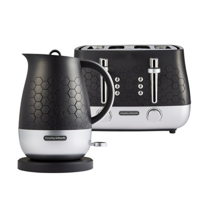 Morphy Richards Cassini 1.7L Kettle & 4 Slice Toaster Set Moonless Night from B&Q